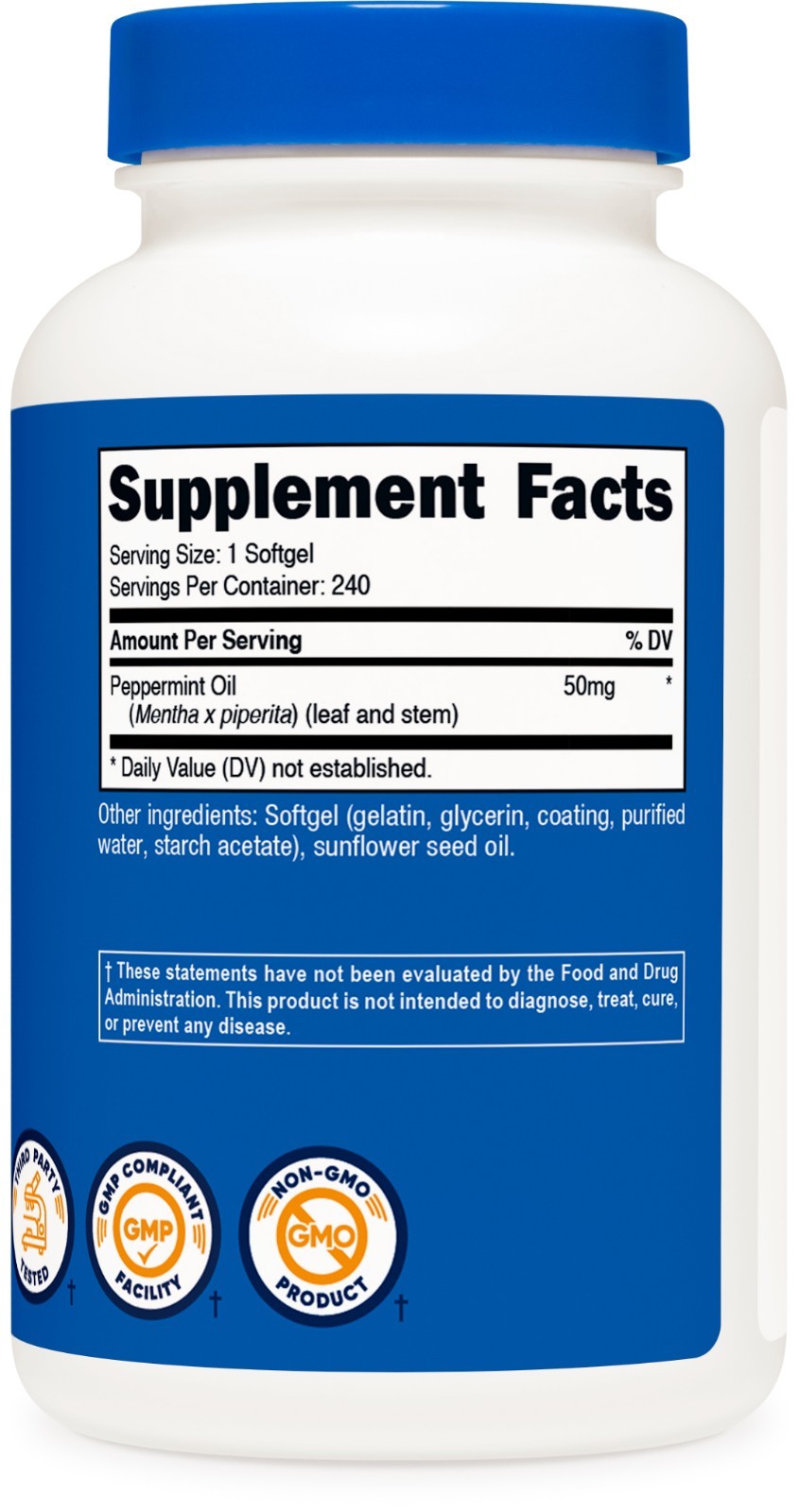 Nutricost Peppermint Oil Softgels (240 SFG) (50 MG) – Gluten Free & GMO Free