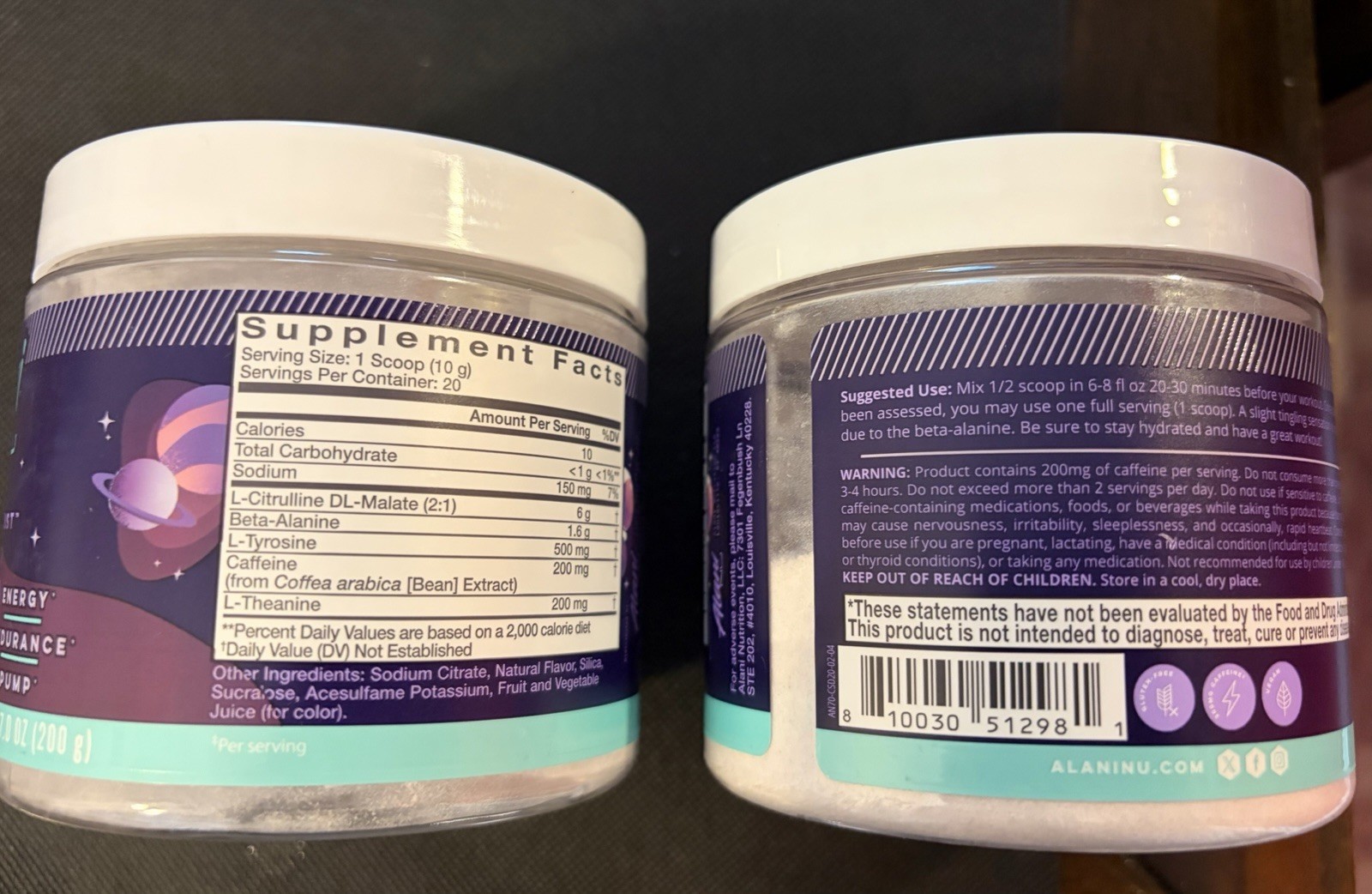 Alani Pre-workout Powder Cosmic Stardust 20 Servings Energy EXP 10/27 2️⃣ Packs