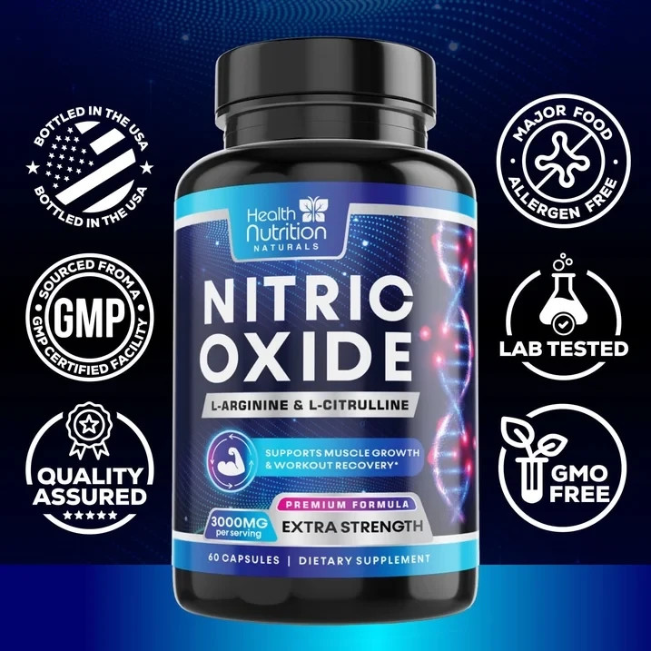 Nitric Oxide Booster Extra Strength L-Arginine AKG & L-Citrulline 60 Capsules