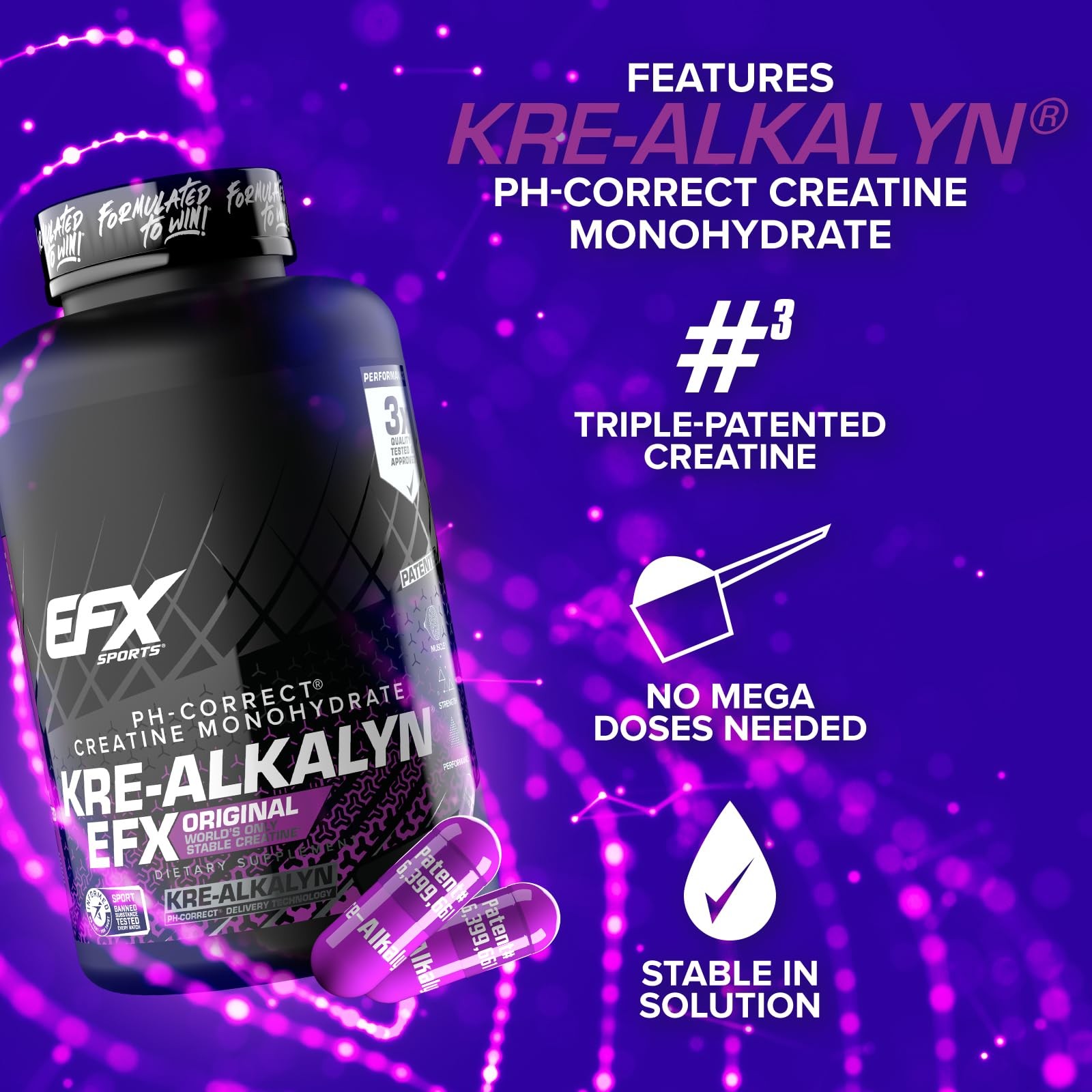 Kre-Alkalyn EFX | pH Correct Creatine Monohydrate Pill Supplement | Strength,…