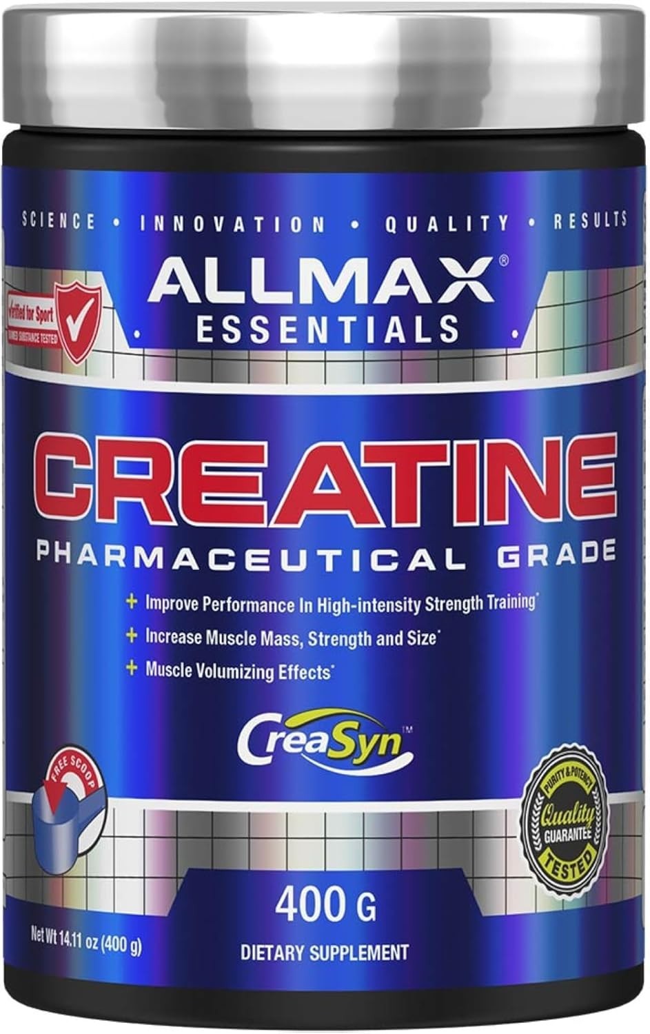 Pure Micronized Creatine Monohydrate Powder – Unflavored Supplement, 400g