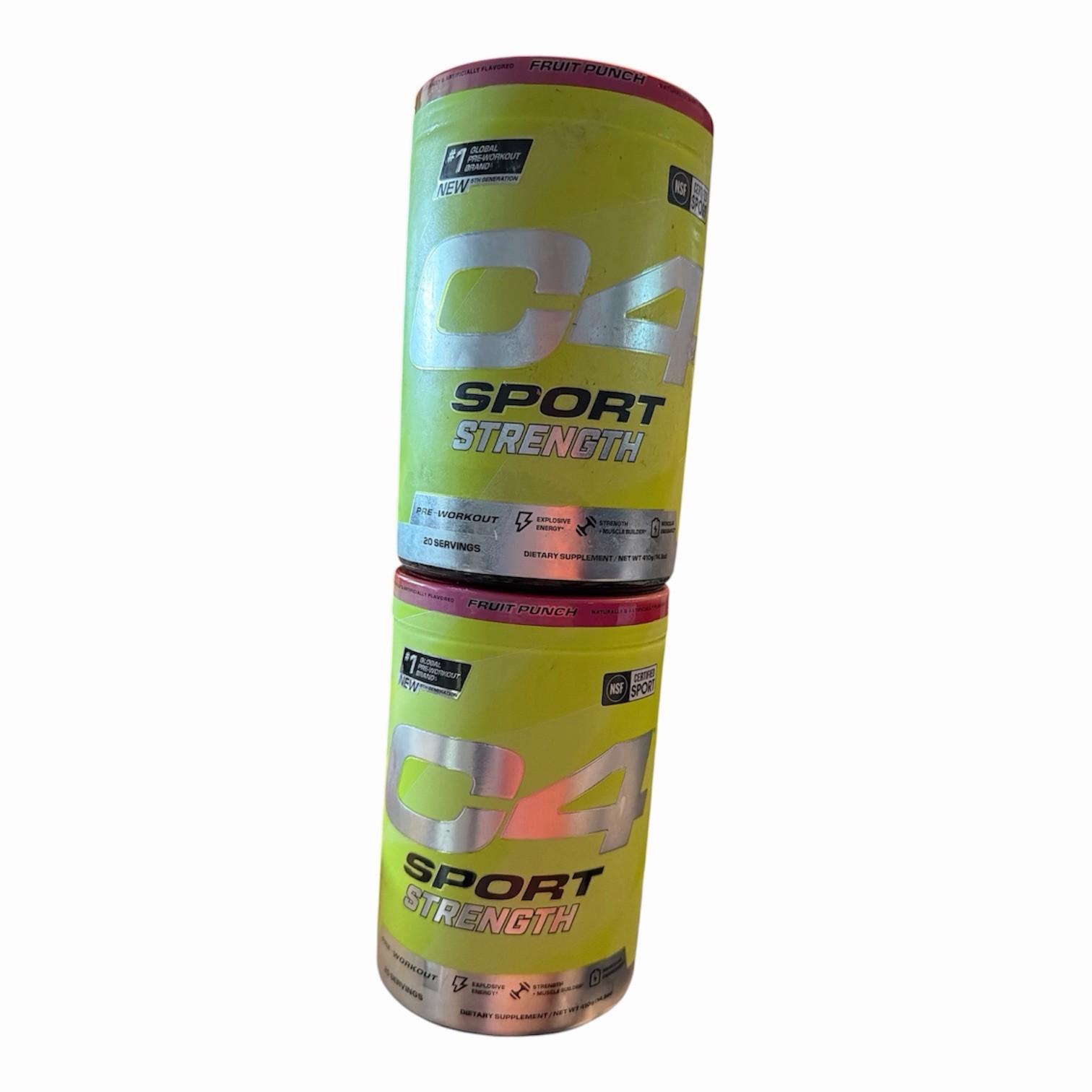 TWO 14.5oz C4 Sport Strength, Pre-Workout, Fruit Punch ENERGY Endurance