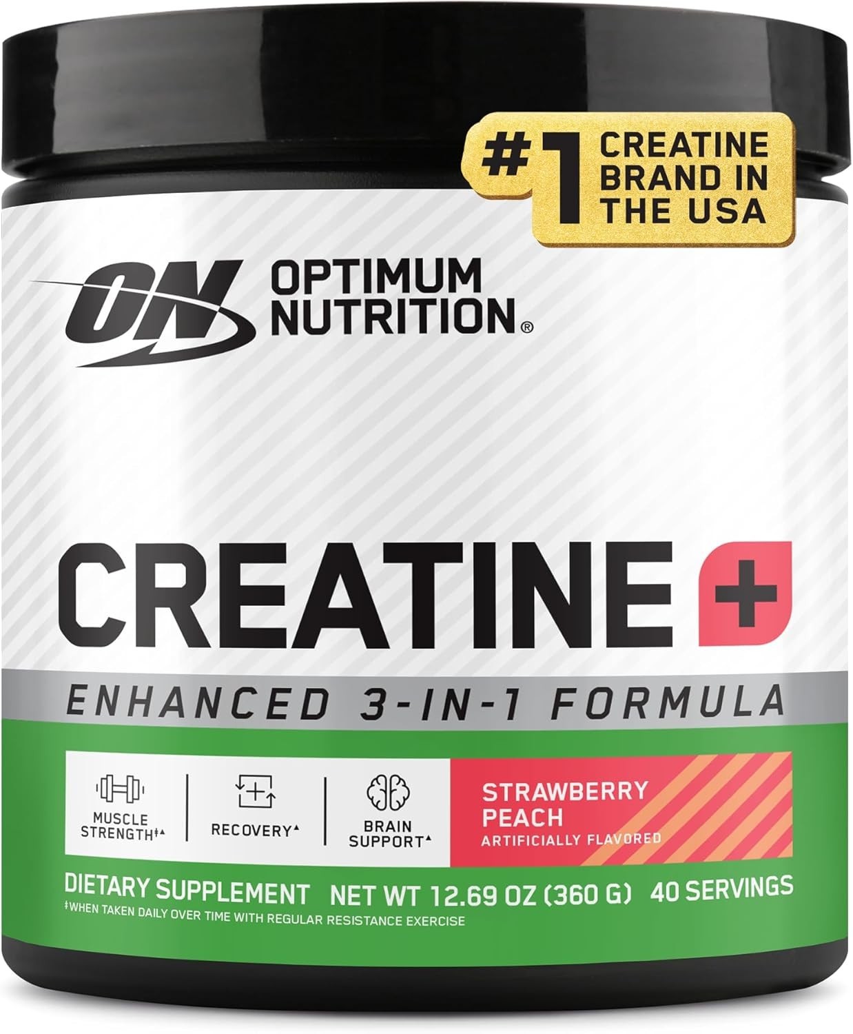 Creatine Monohydrate Plus Powder – Strawberry Peach Flavor, 360g Hydration Blend