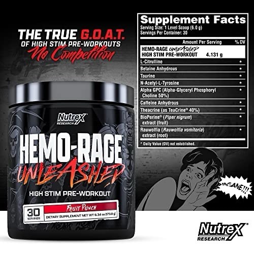Fruit Punch High Stim Pre-workout (30 servings) Exp 10/26