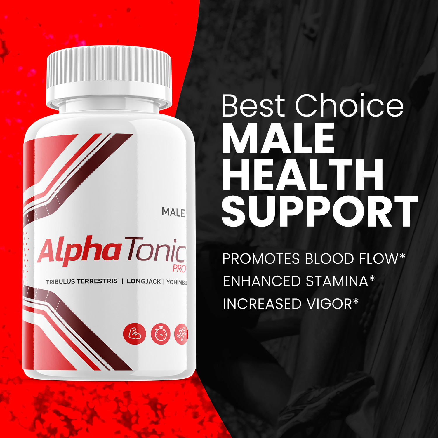 (5 Pack) Alpha Tonic for Men, AlphaTonic Male Performance Support (300 Capsules)