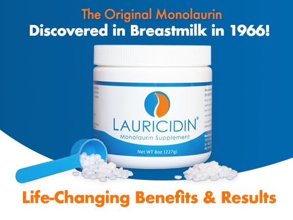 Lauricidin The Original Monolaurin Supplement 3000mg per Serving 227g Jar Immune