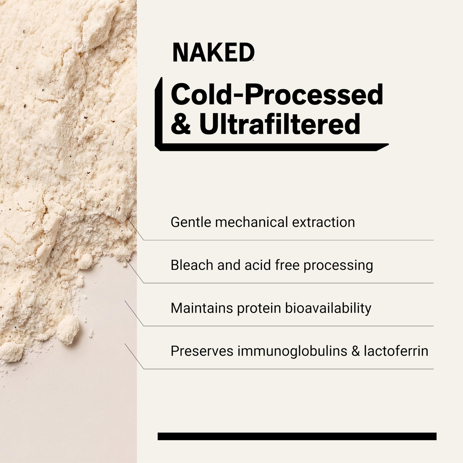 NAKED Whey Vanilla Protein Powder Only 3 Ingredients Grass Fed Whey Protein…