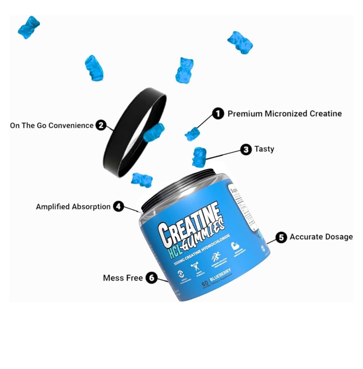 Creatine Gummies & Testosterone Booster Gummies Twin Pack Increase Test & Gains
