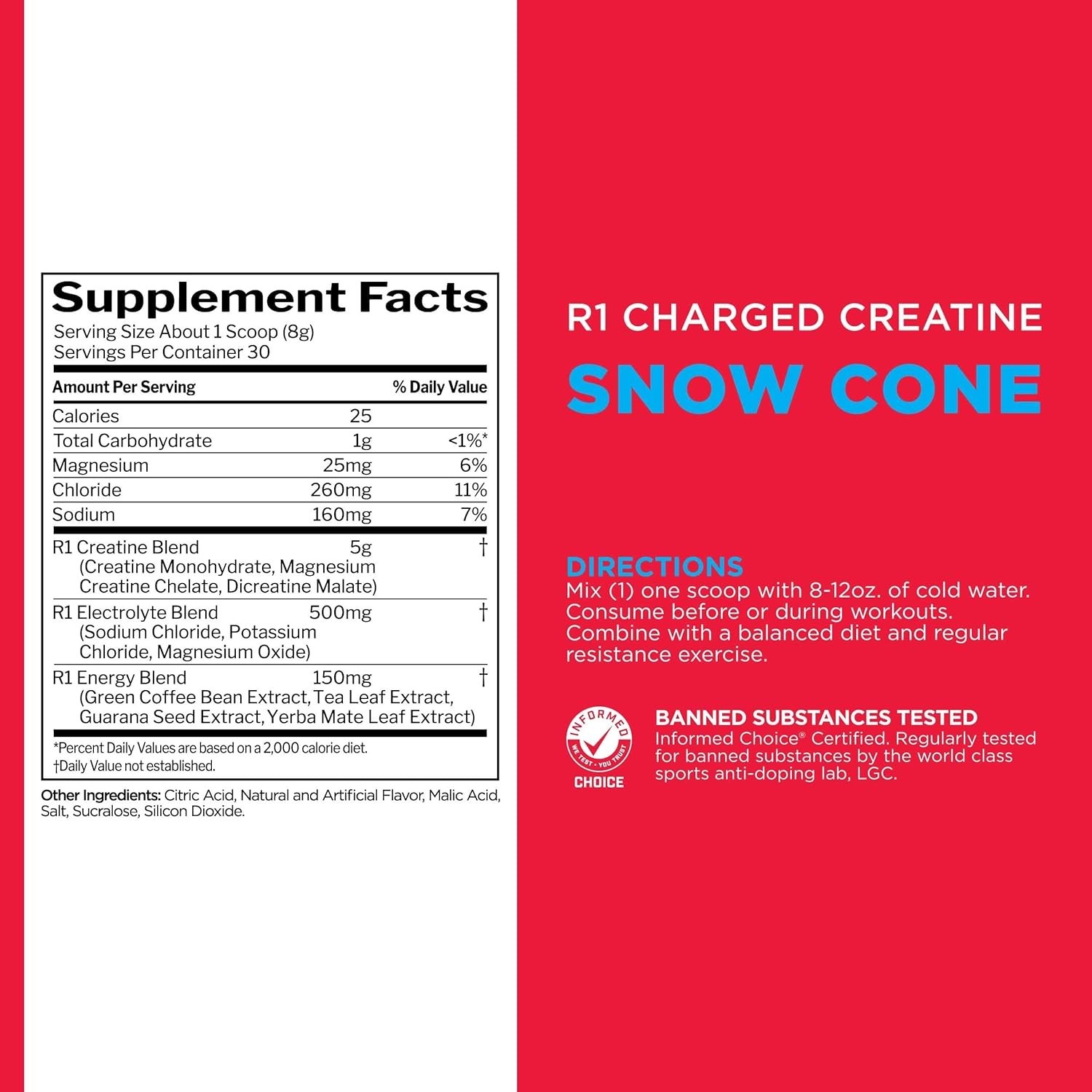Multi- Workout Supplement w/ Creatine, Electrolyte & Energy Blend – “Snow Cone”