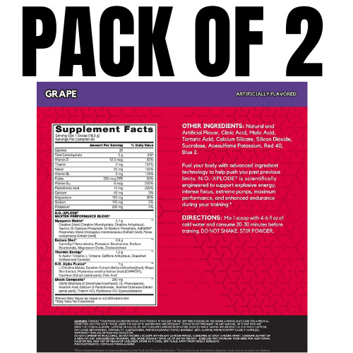BSN NO-XPLODE 3.3 – Grape Flavor – 2.45 lb (Pack of 2)