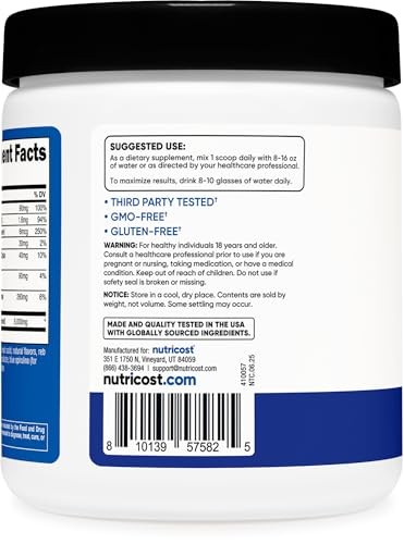 Creatine Monohydrate Hydration Blue Raspberry 30 Servings 5000mg