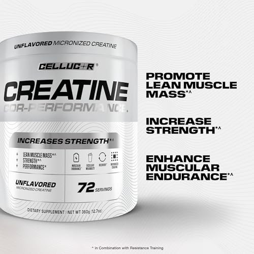 Creatine Monohydrate Powder 72 Servings Unflavored Micronized for Muscle Growth