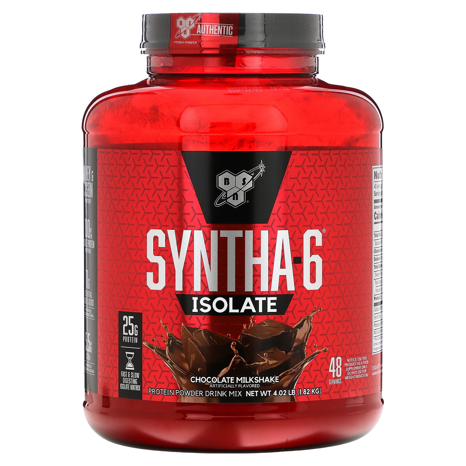 Syntha-6 Isolate, Protein Powder Drink Mix, Chocolate Milkshake, 4.02 lb (1.82