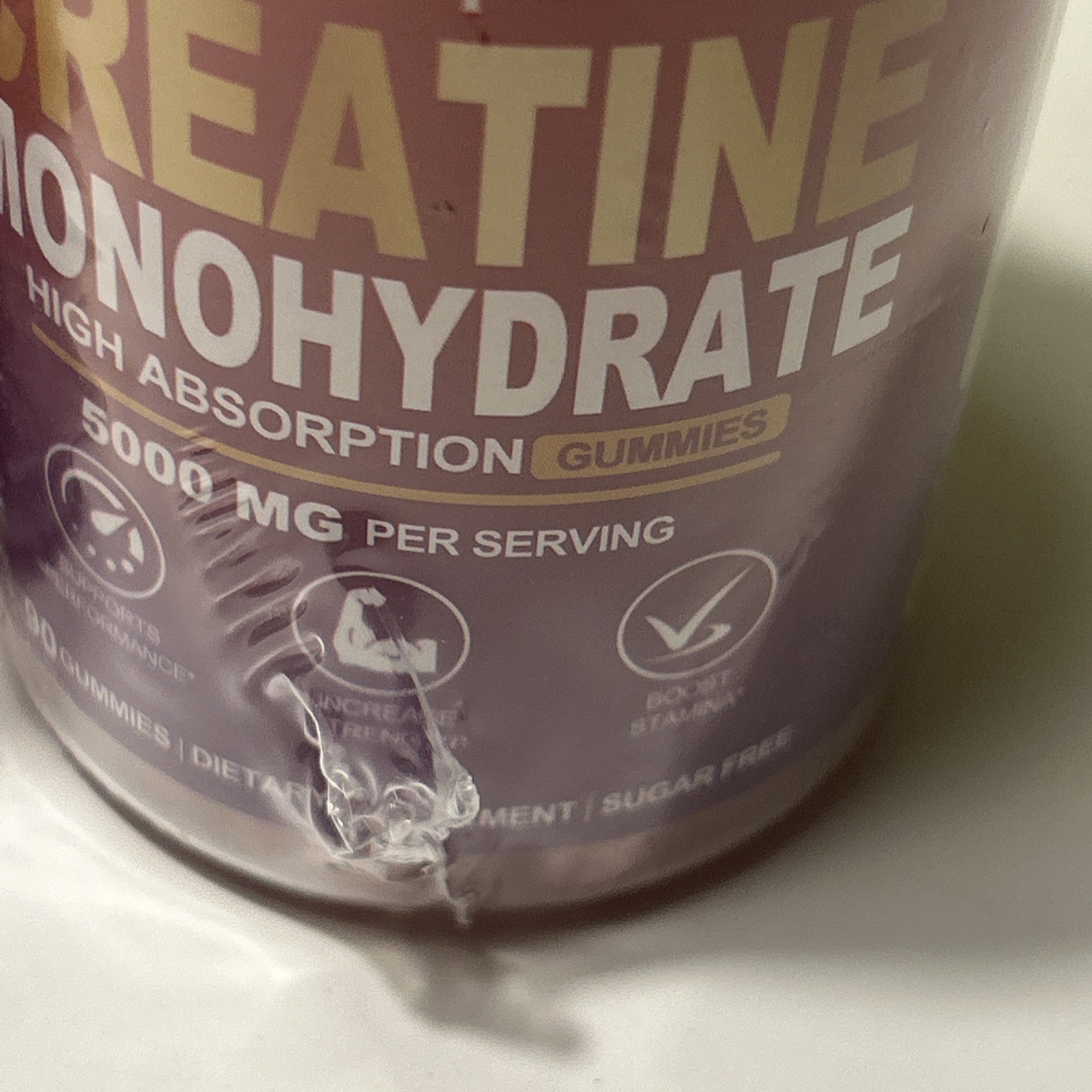 New 2 Creative Monohydrate Gummies 5000mg 90 Ct Sugar Free Strawberry EXP 3/27