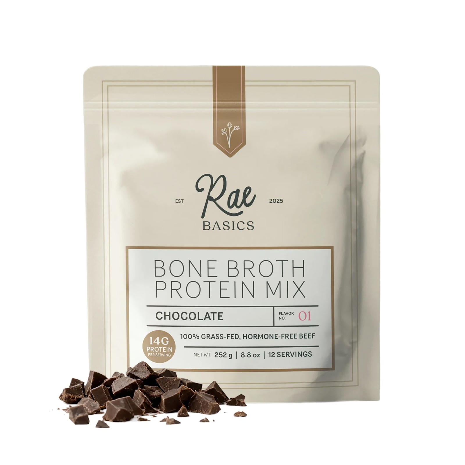 Rae Basics Bone Broth Protein Powder, Grass Fed Collagen with 14g Complete Pr…