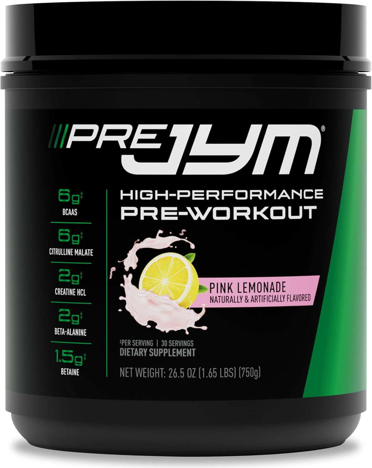Pre JYM Pink Lemonade Pre Workout Powder for Men & Women, Bcaas, Nootropics, Cre