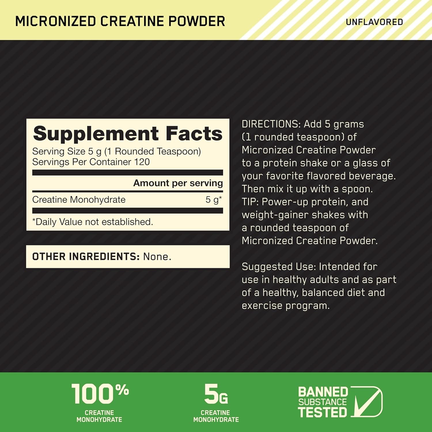 120 Servings of Micronized Creatine Monohydrate – Supports Strength and Recovery