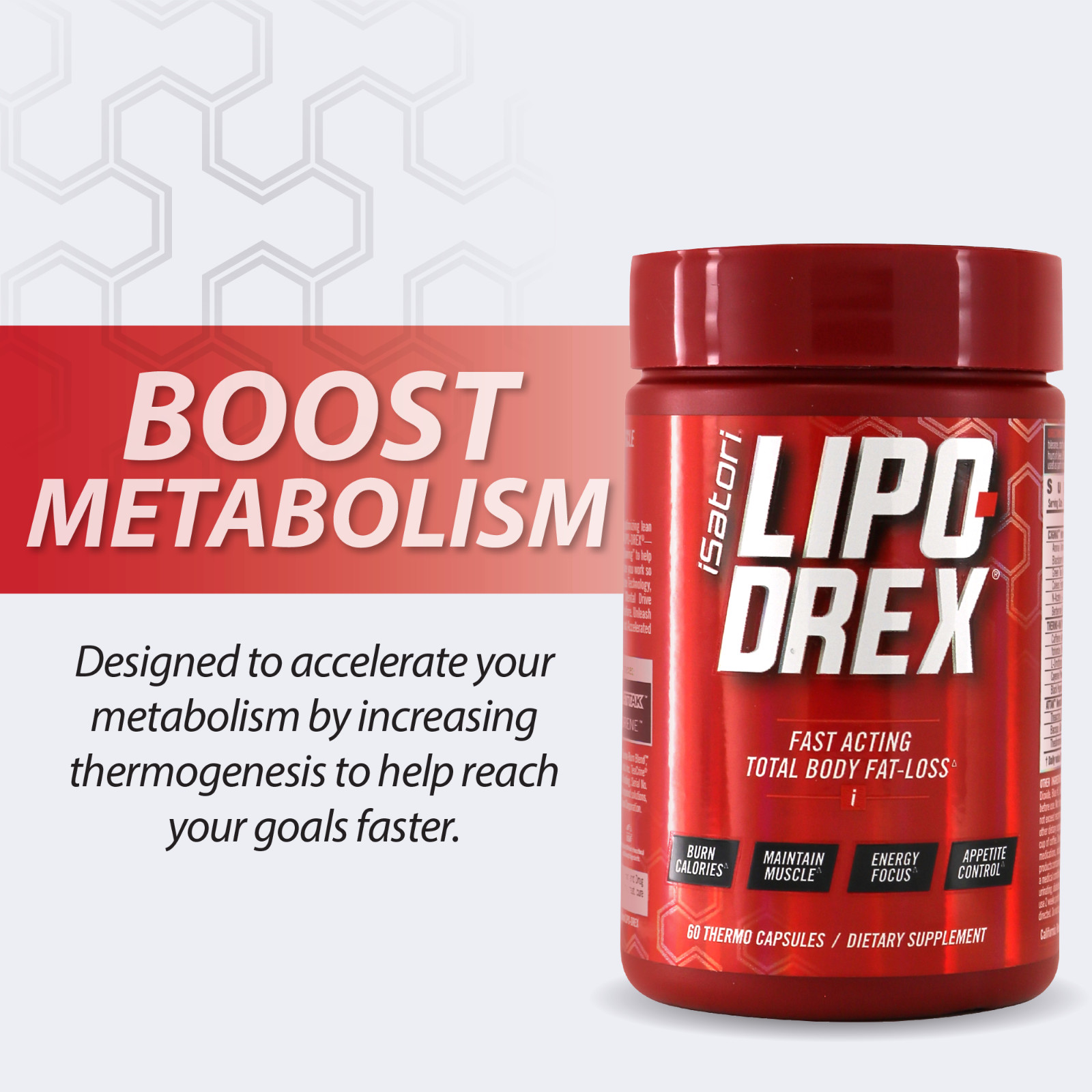 LIPO-DREX Total Body Fat Loss Thermogenic with Muscle Maintenance – 60 Capsules