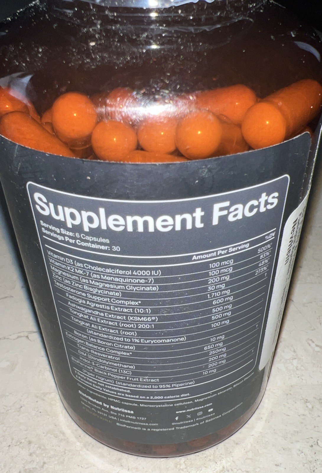 Nutriissa PCT Post Cycle Therapy Estrogen Control 2700mg 180 Caps Exp 10/2026