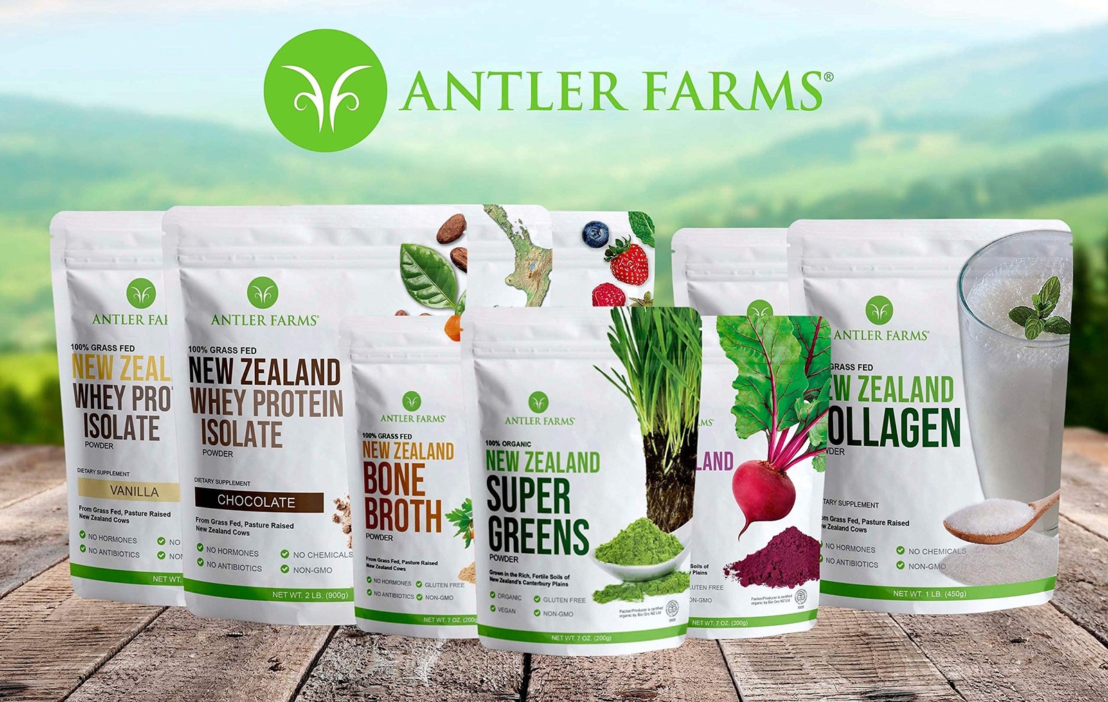 Antler Farms – 100% Grass Fed New Zealand Whey Protein 2 Pound (Pack of 1)