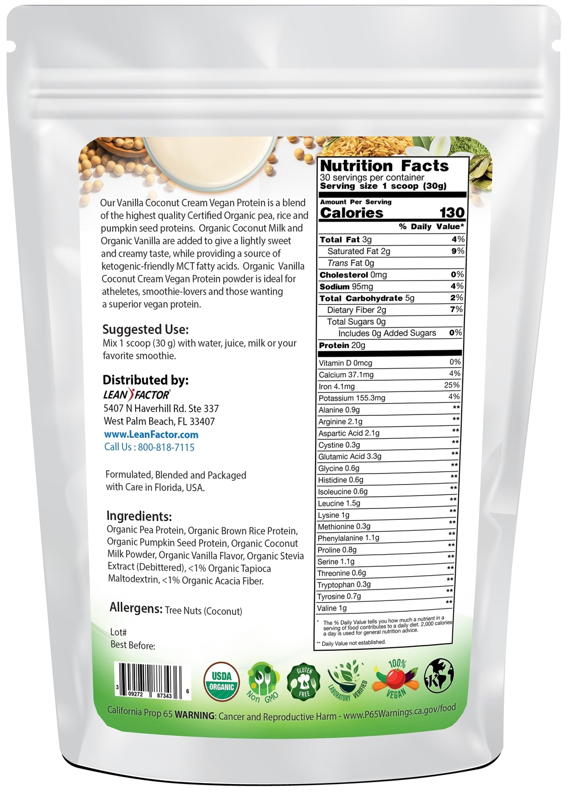 Vanilla Coconut Cream Vegan Protein