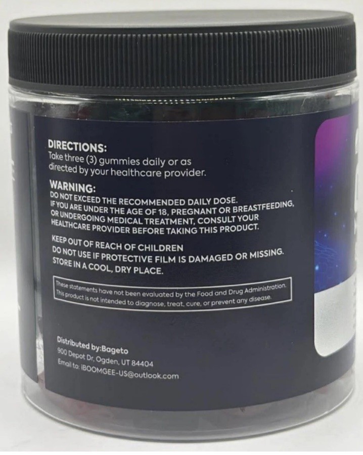 LOT OF THREE Bageto CREATINE Monohydrate Gummies 8000mg Ras Blue 120 Exp 8/27