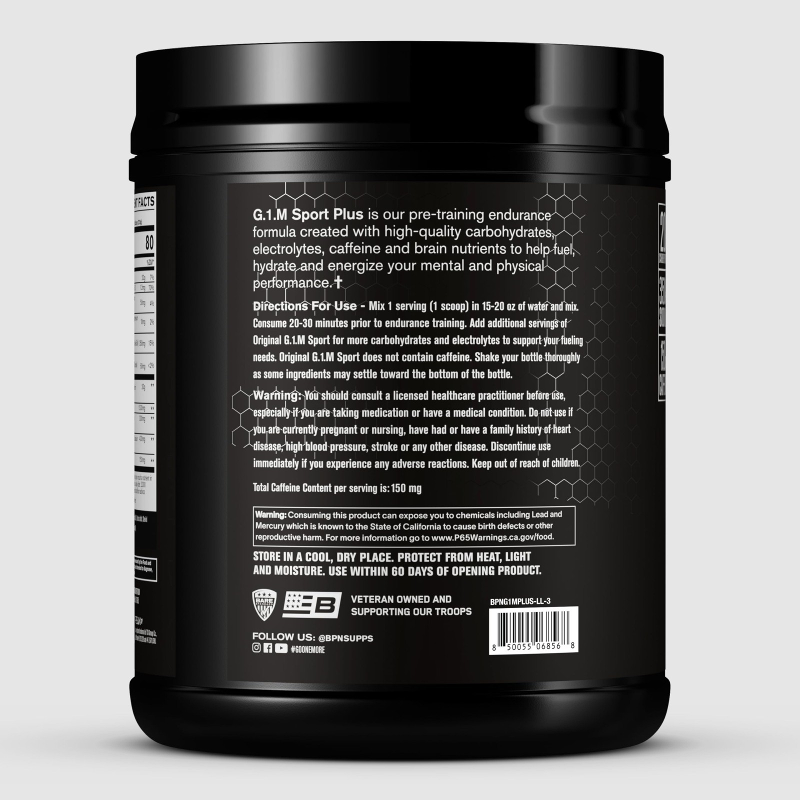 Endurance Pre-Workout Powder – Lemon Lime | 25 Servings | 20g Carbs, 150mg Caffe