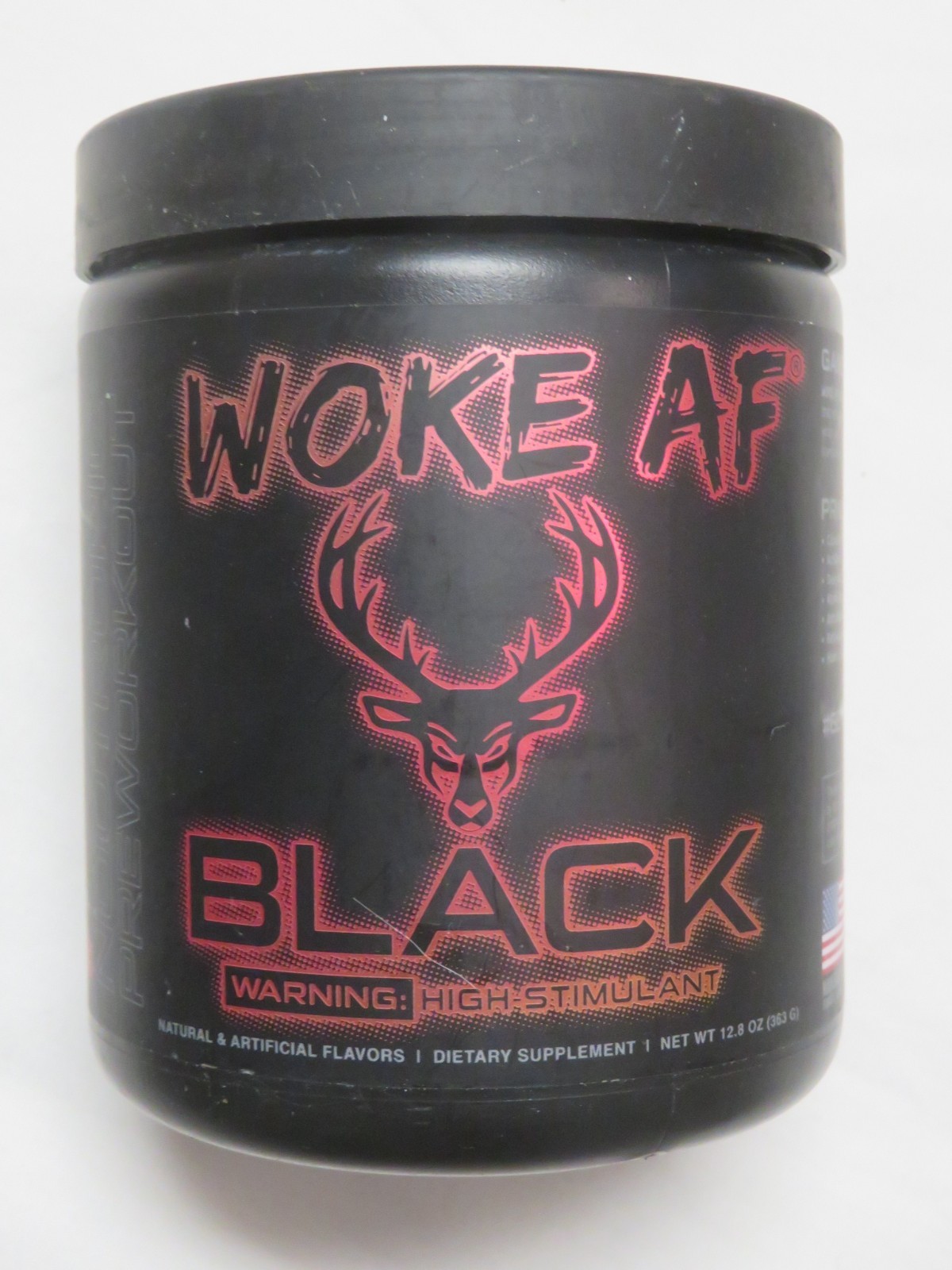 Bucked Up Woke AF Black Nootropic Pre Workout 12.8 Oz 30 Servs Sets On The Beach
