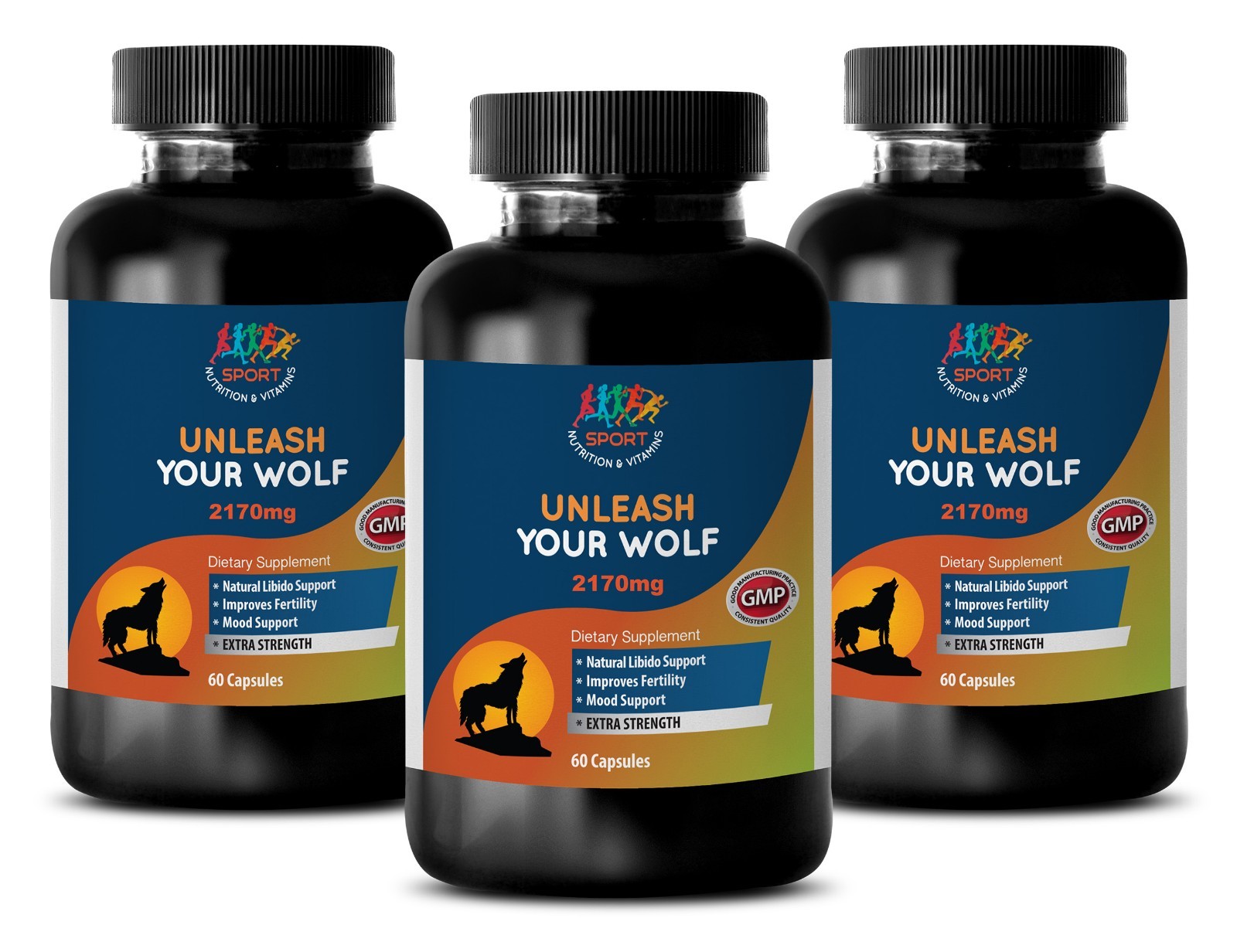 Panax Ginseng – Unleash Your Wolf – Tongkat – Ginseng – 3 Bot 180 Ct
