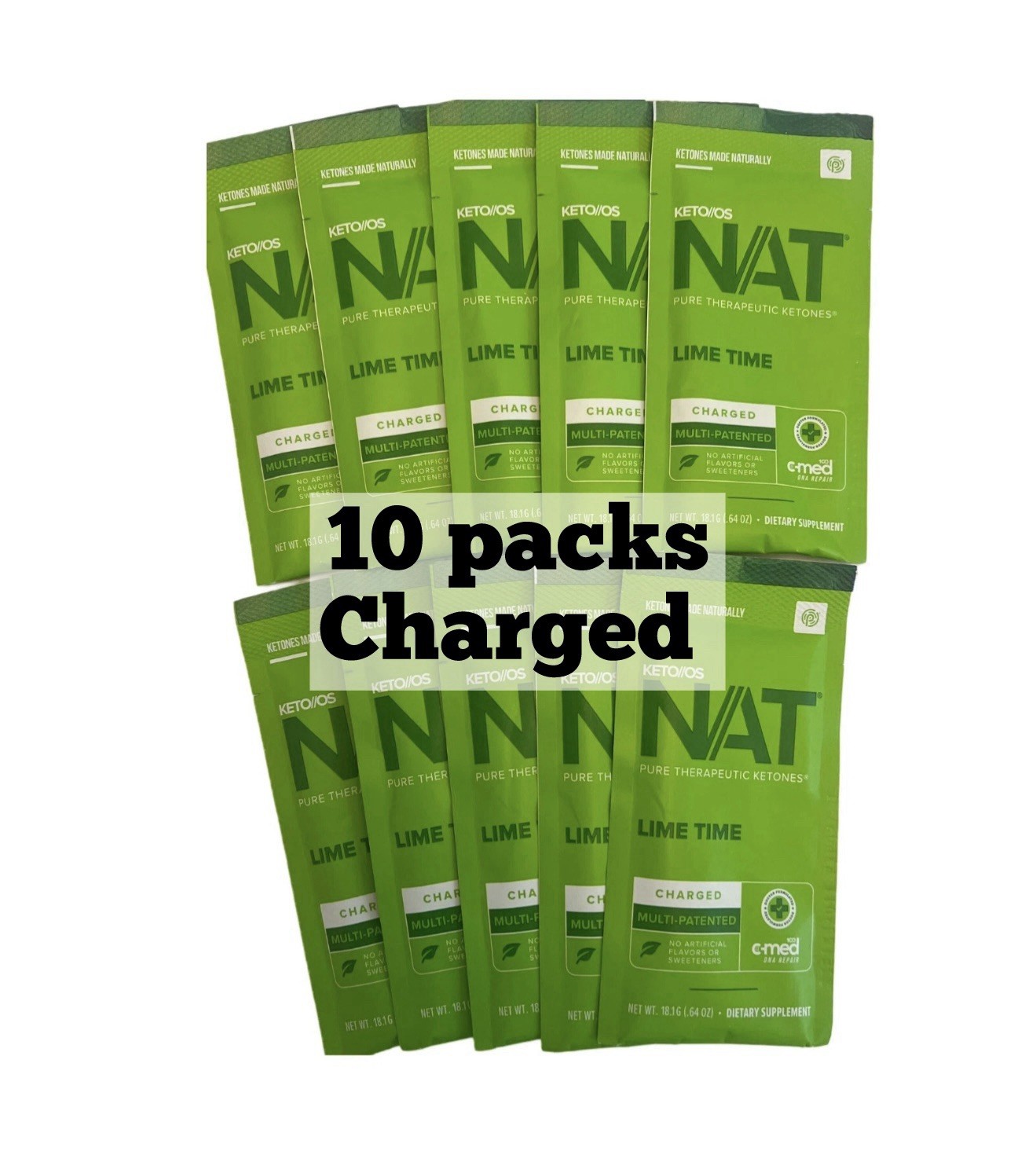Prüvit Ketones NAT 10 Packets Charged LIME TIME/ FREE SHIPPING