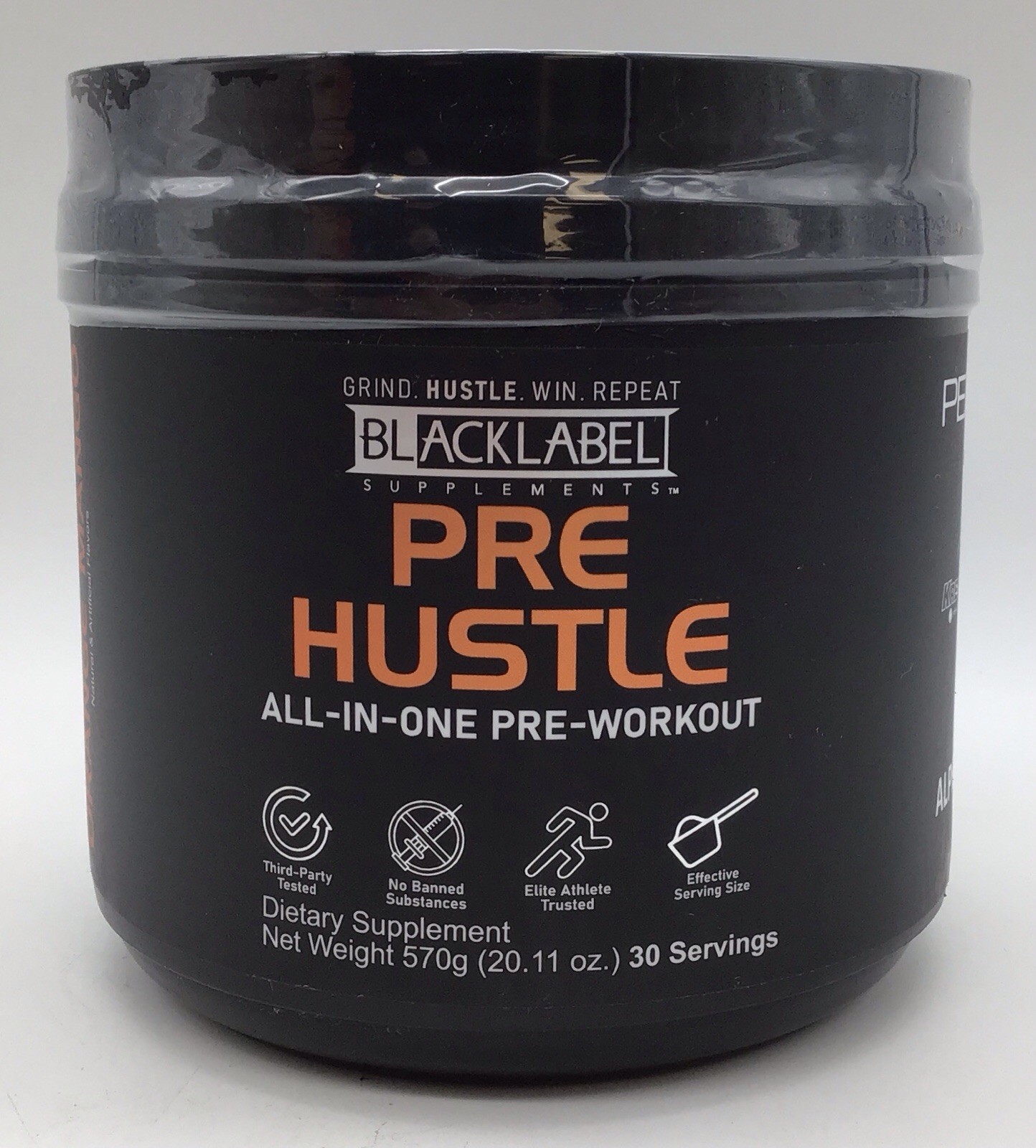 BLACK LABEL SUPPLEMENTS PRE-WORKOUT ORANGE MANGO 30 SERVINGS EXPIRATION 12/2026