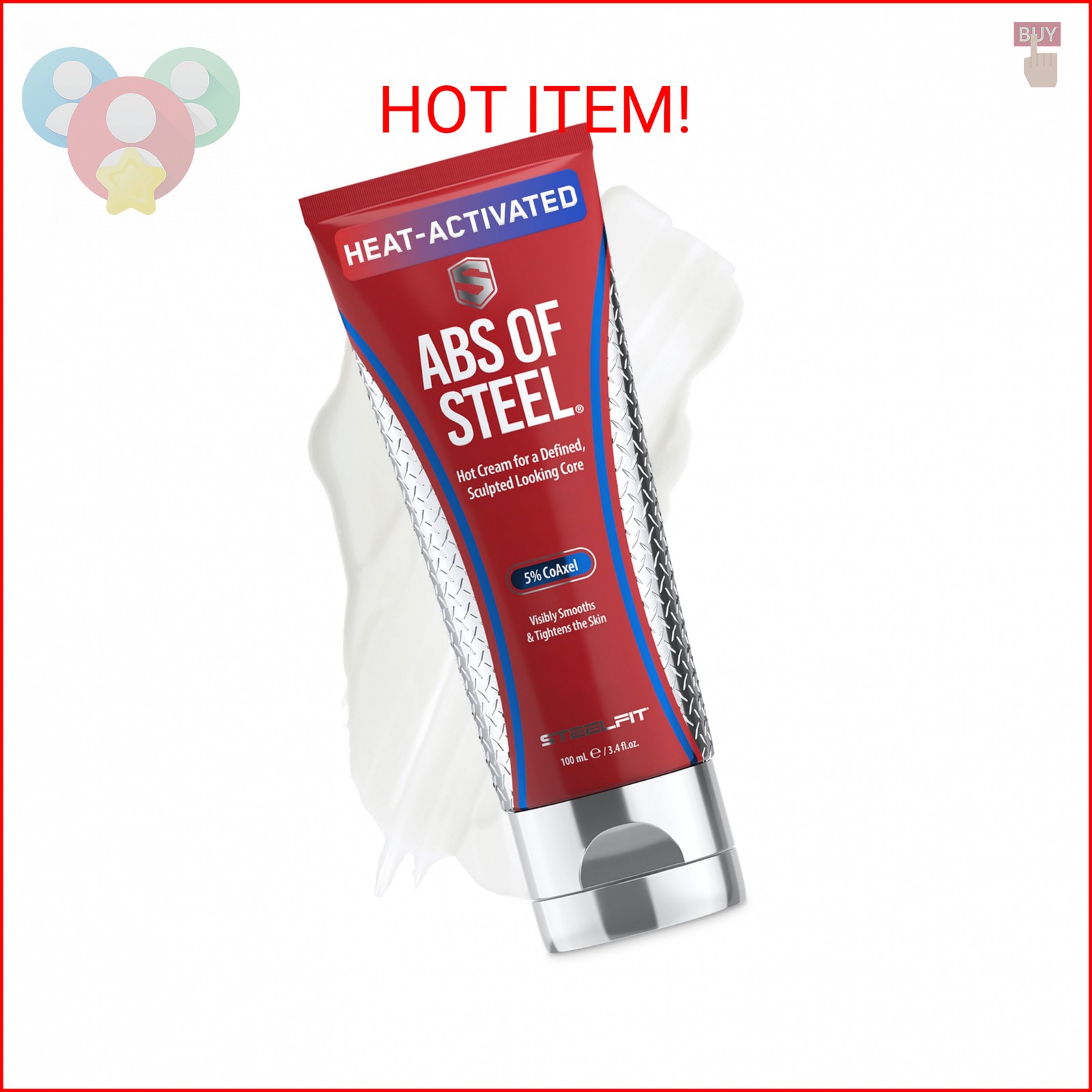SteelFit Abs of Steel Maximum Definition Cream – Skin Tightening, Toning & Firmi