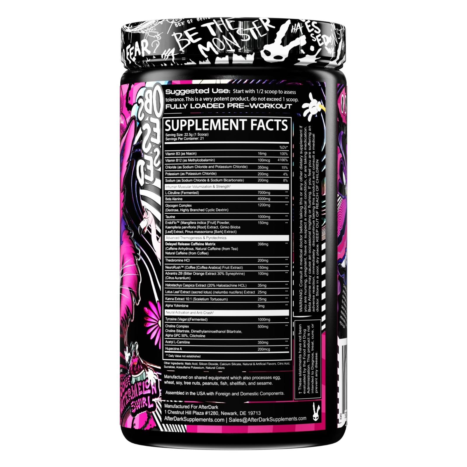 Pre-Workout Powder – Enhanced Mind-Muscle Connection, Vegan, 400mg Caffeine, No