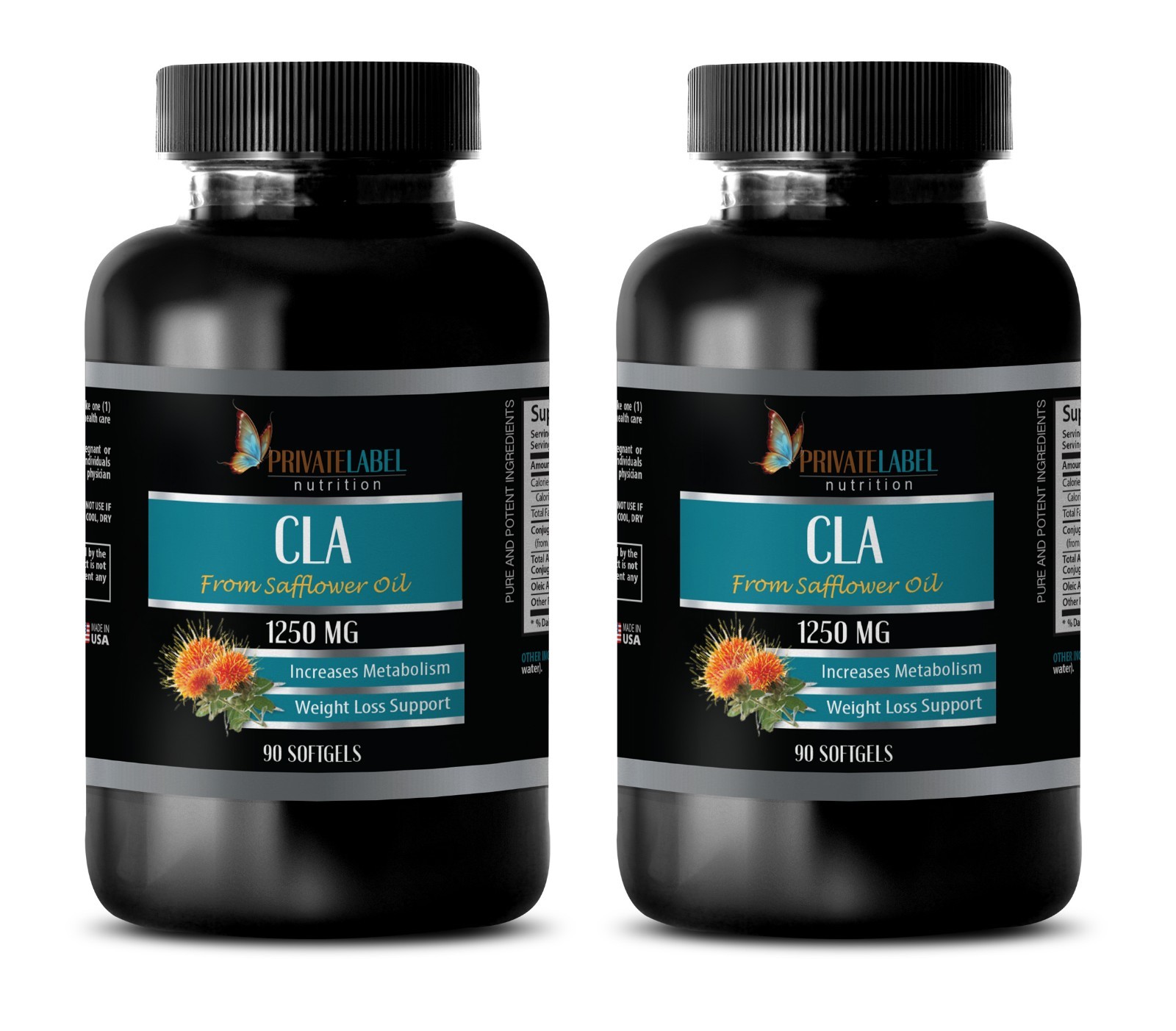 belly fat burner pills – CLA 1250mg – burn fat pills – 2 Bottles 180 Softgels