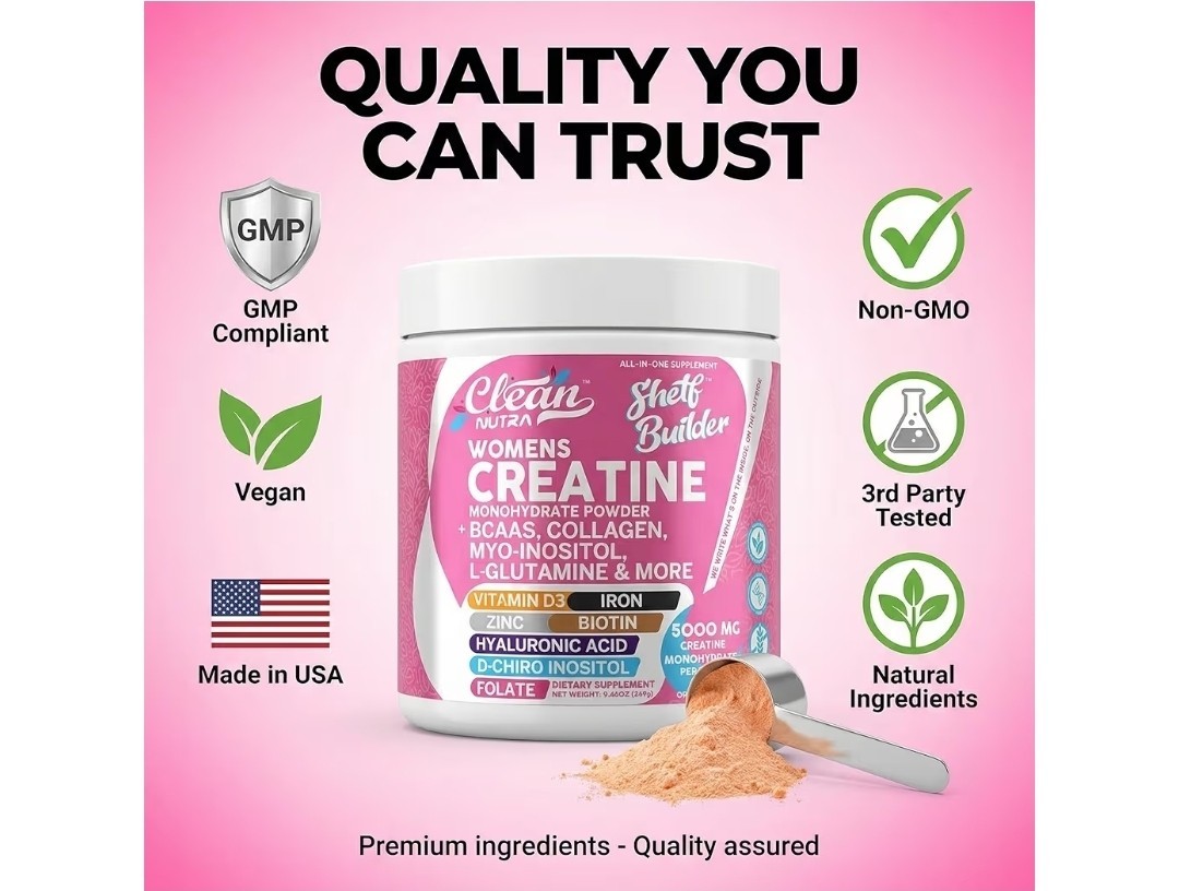 Clean Nutra Women’s Creatine Powder + BCAAs Collagen Tropical Orange 9.48oz