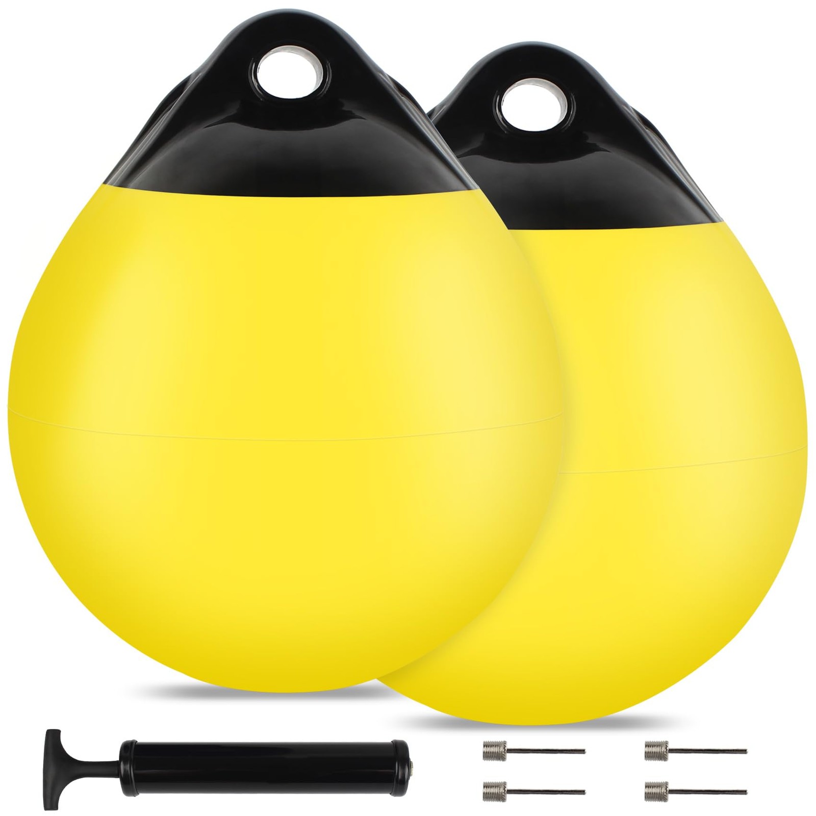 VEITHI 2-Pack 11.4×14″ Boat Buoy Balls Anchor Buoy Float Round Boat Fenders