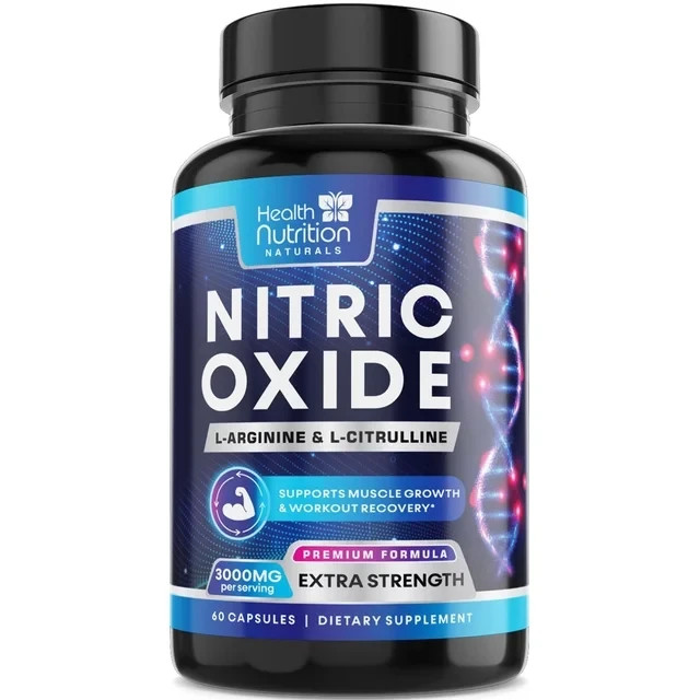 Nitric Oxide Booster Extra Strength L-Arginine AKG & L-Citrulline 60 Capsules
