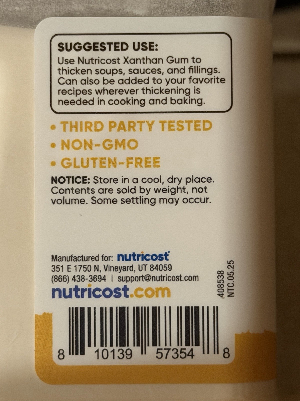 Nutricost Pantry Xanthan Gum (1 LB) – Gluten-Free, GMO-Free (Exp date12/28