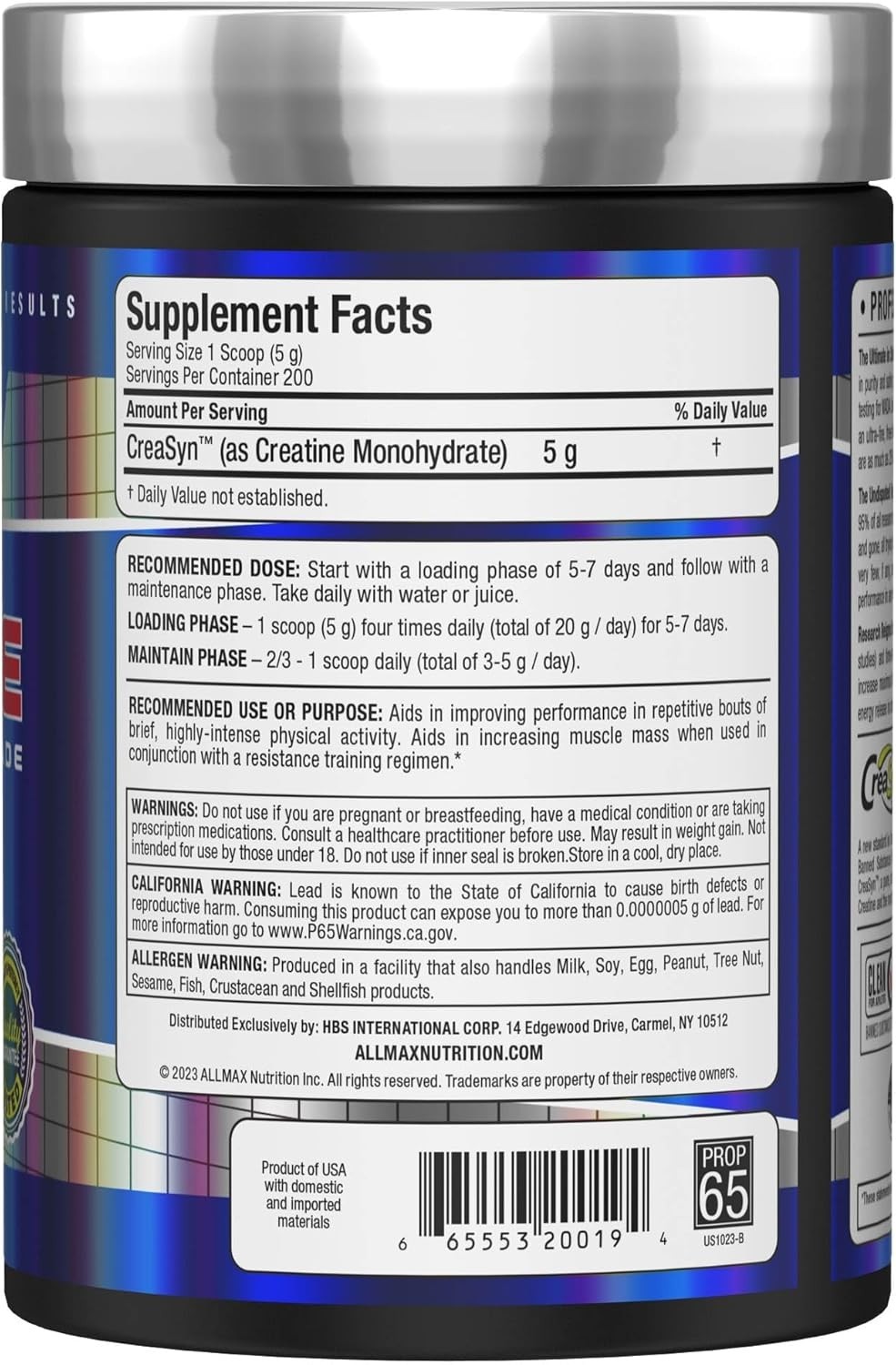 Micronized Creatine Powder – Unflavored & Clean Supplement | 200 Servings, 1000g