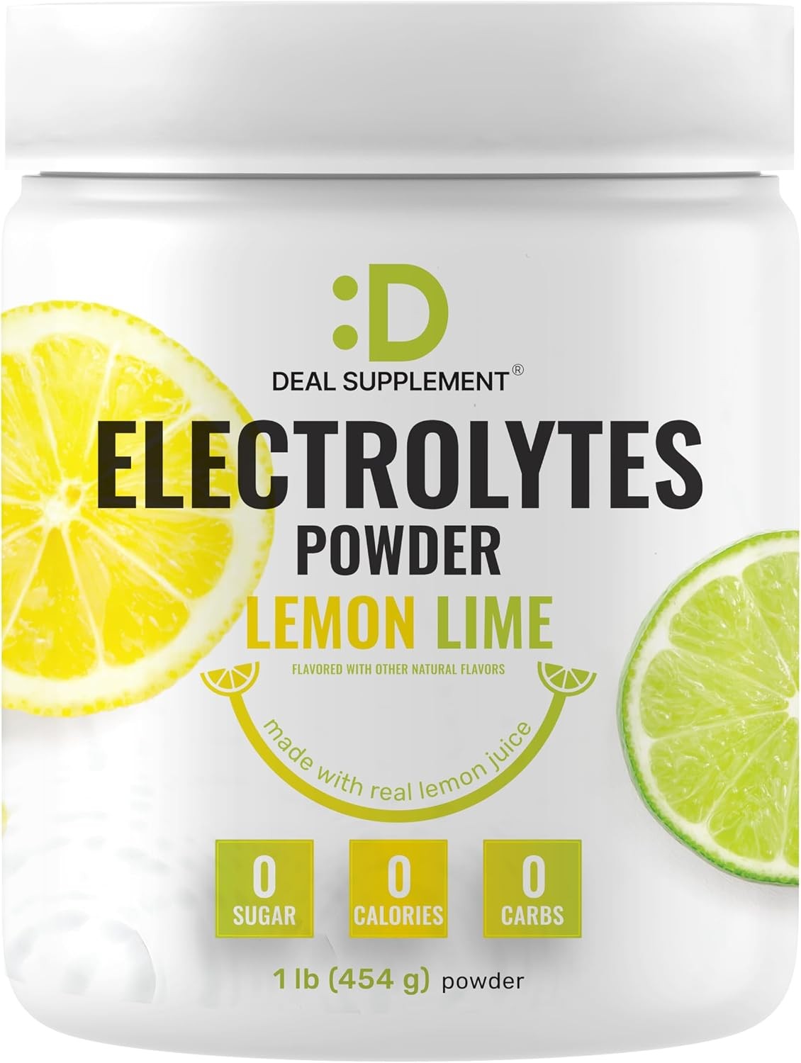 Electrolytes Powder, 1Lb (69 Servings) – No Sugar, Lemon Lime – Hydration Supple