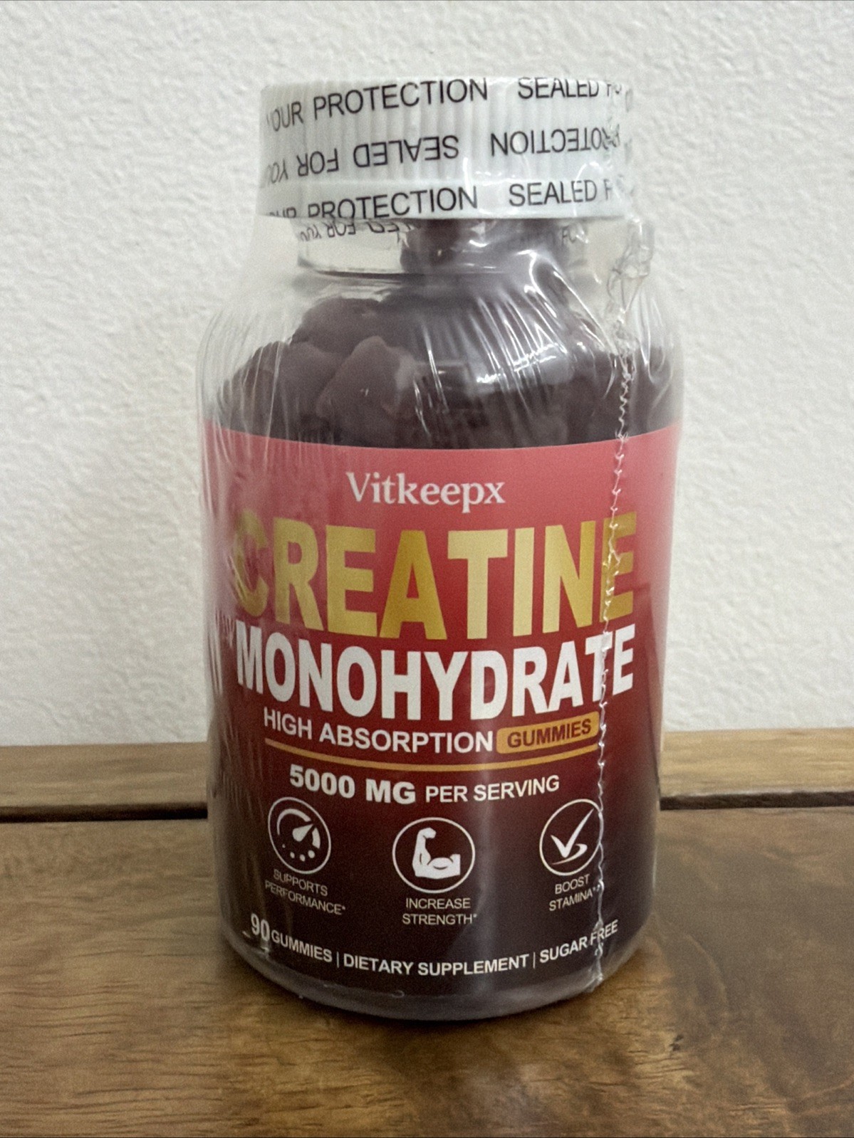 Vitkeepx Creatine Monohydrate Gummies 5000mg 90 Count Sugar Free EXP 03/2027