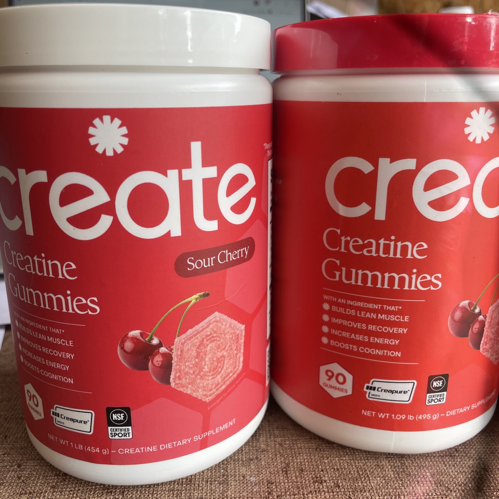 FREE SHIPPING THREE PACK Create Creatine Gummies Sour Cherry Flavor 3×90 Count