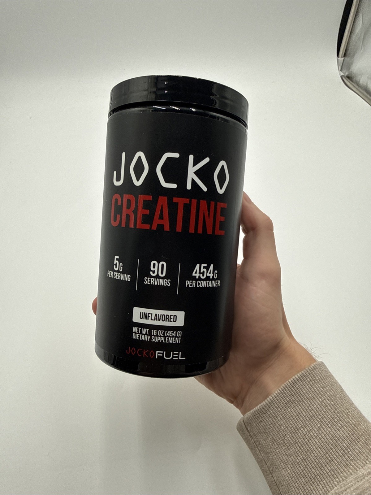 JOCKO Creatine Powder Muscle Strength Cognitive Energy Unflavored – Size: 16 oz