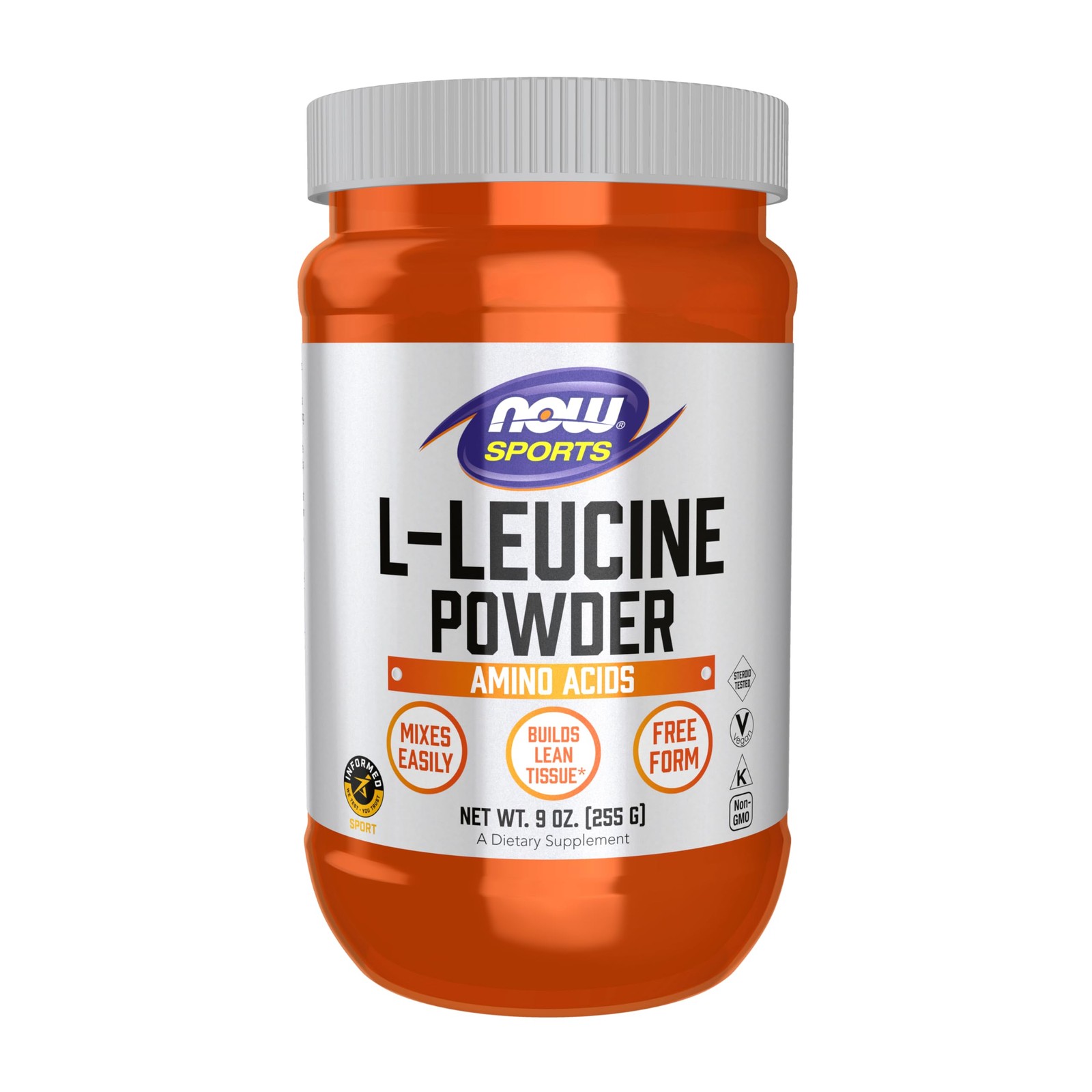Now Sports Leucine Powder 9 Oz Vegan Instant Bcaa For Lean Muscle Tissue