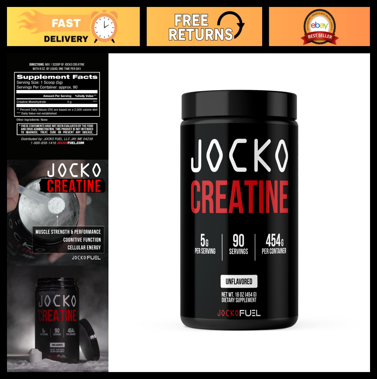 Pure Micronized Creatine Monohydrate Powder – Muscle Growth, Strength & Recovery