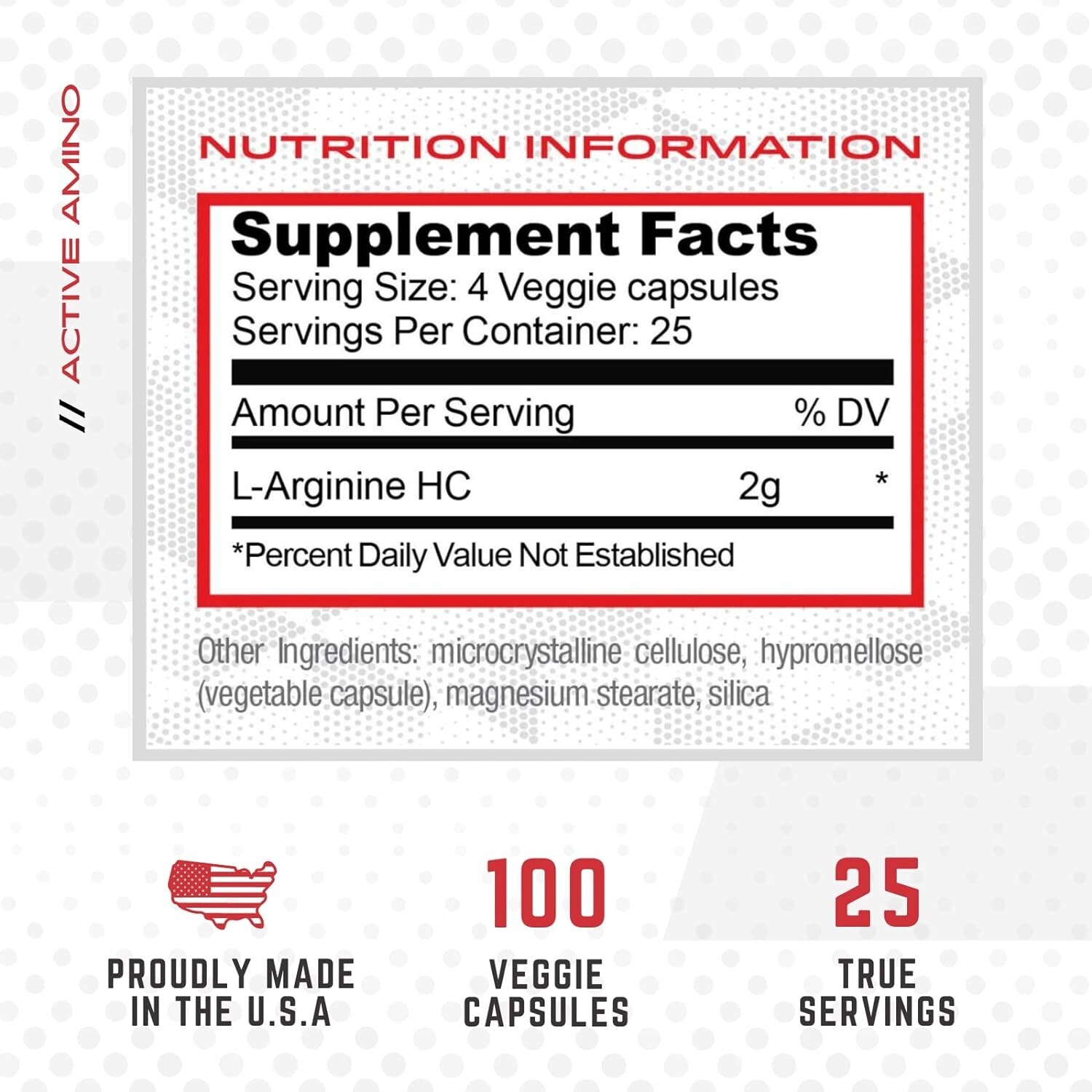 Purus Labs L-Arginine Pump & Grow 100 Capsules Active Amino