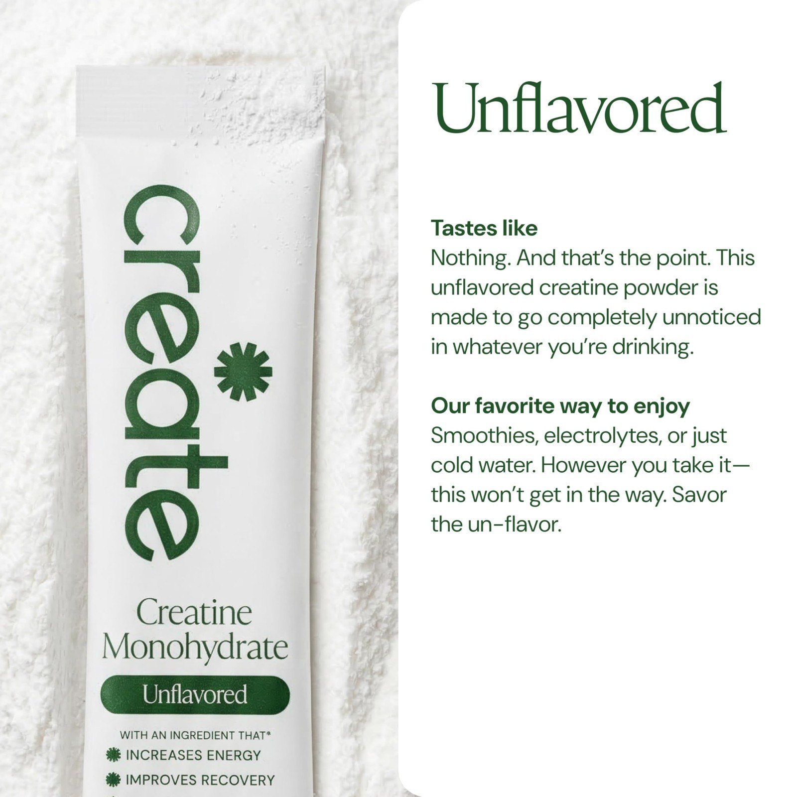 Creatine Monohydrate Powder – Unflavored, 30 Single-Serve Packs, Vegan, Sugar-Fr