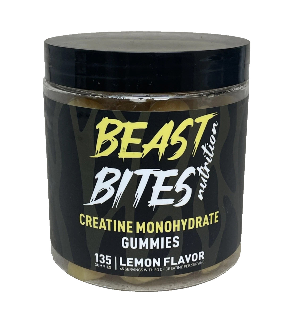 Beast Bites Creatine Monohydrate 5000mg Gummies, (Lemon Flavor), 135 Count