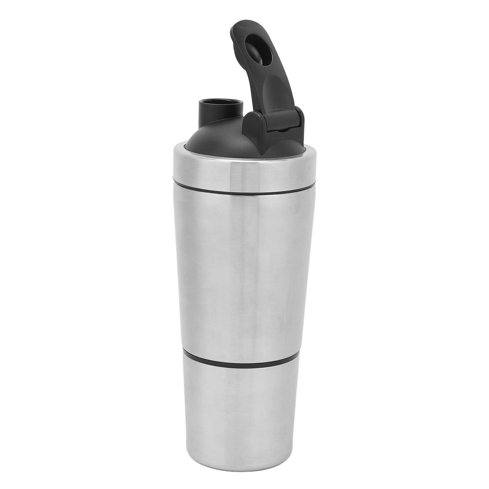 Protein Shaker Bottle with Scale Portable Stainless Steel Double Section Shaker