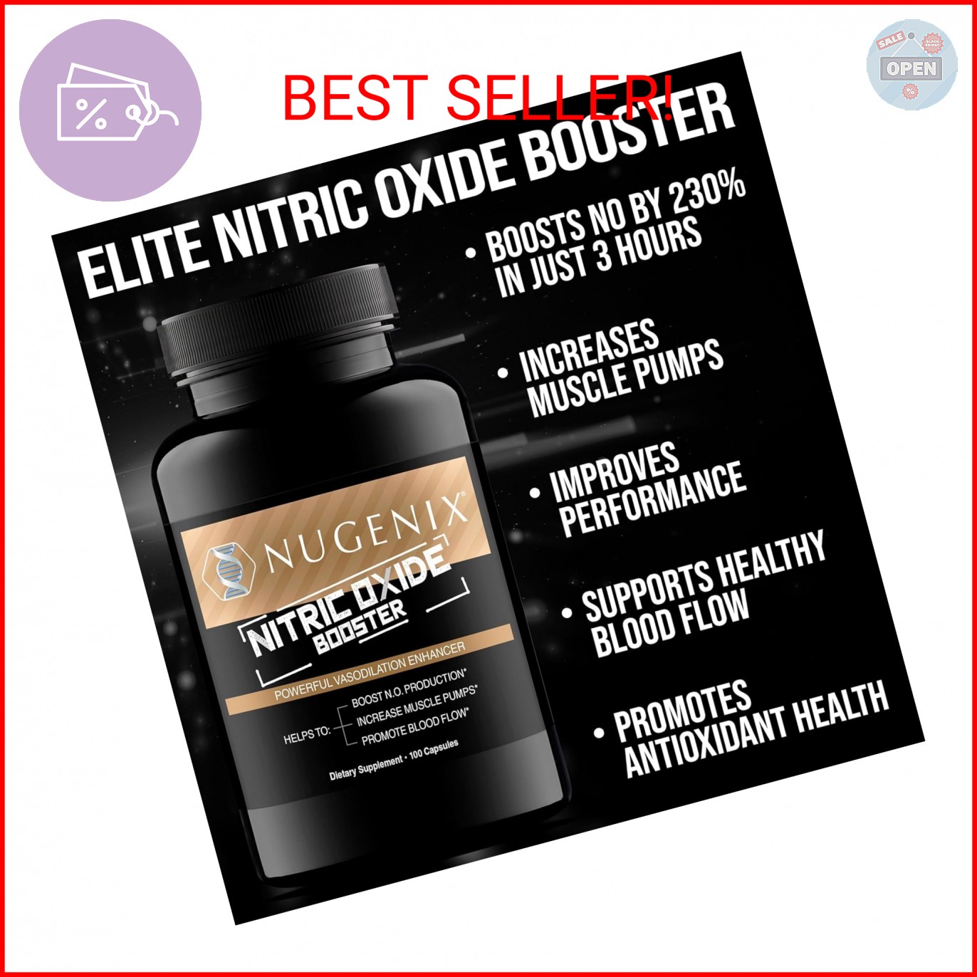 Nugenix Nitric Oxide Booster Supplement – Nitric Oxide Flow, L-Arginine, L-Citru